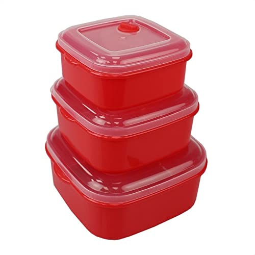 BPA-Free Plastic Food Storage Containers with Airtight Lids - Microwave, Fridge & Freezer Safe - Meal Prep & Kitchen Storage Set with Vented Lids - Perfect for Lunch, Snacks, Sandwiches, Sauces & Bento Boxes (Square) - Ideal for Home, Office & Picnics
