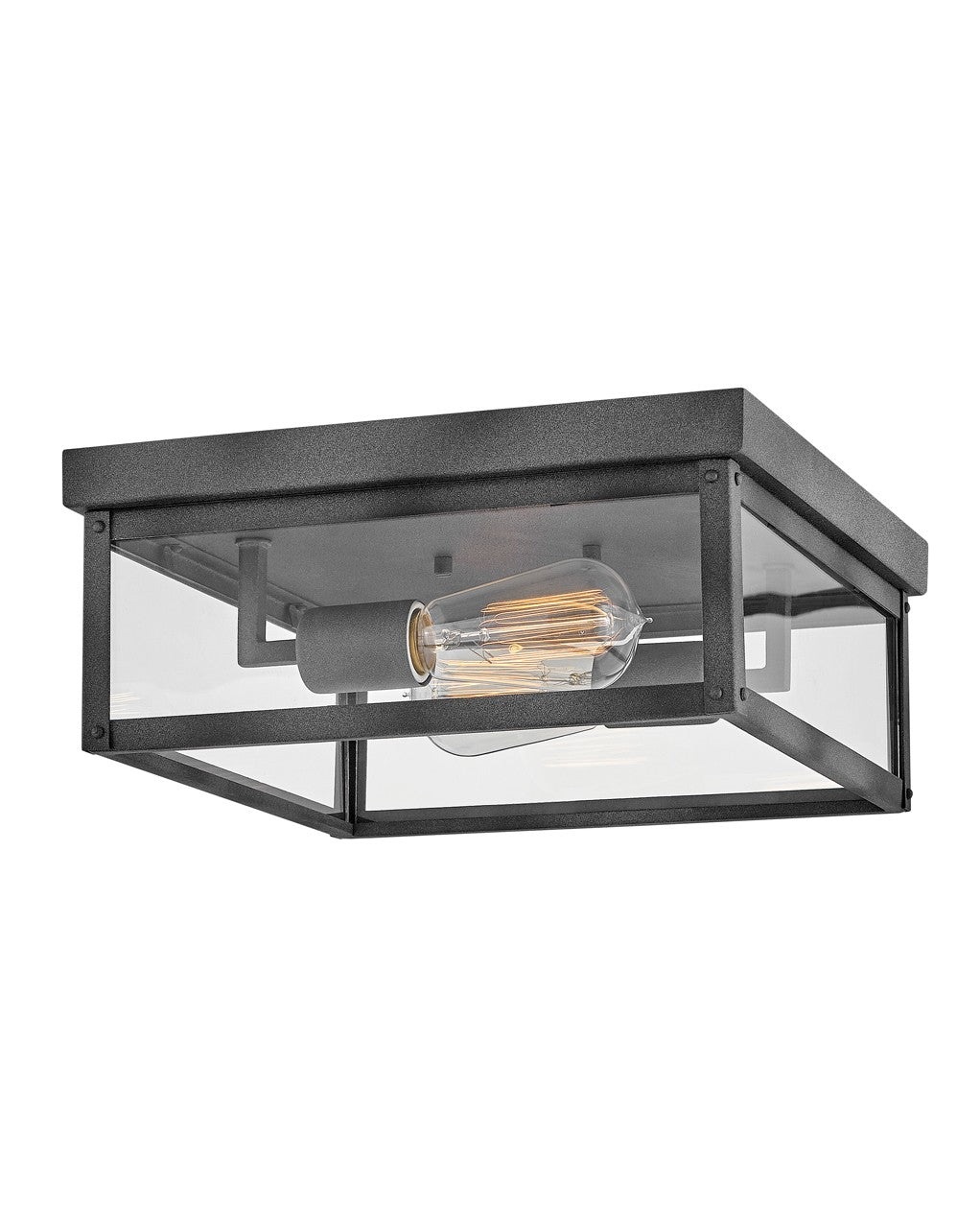 Beckham LED Flush Mount Ceiling Light in Aged Zinc Finish - Modern Lighting Fixture for Bedroom, Kitchen, Hallway & Office
