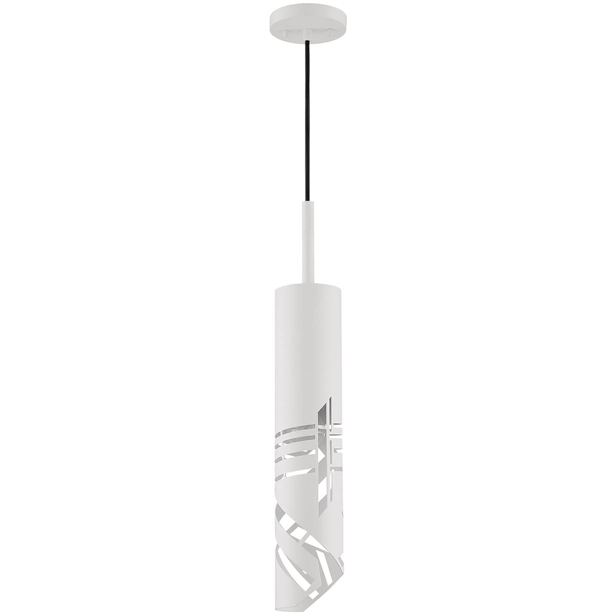 Kendal Lighting PF261-WH Knoll 1-Light 5-Inch White Pendant Ceiling Light Fixture - Perfect for Kitchen Island, Dining Room & Bedroom Lighting
