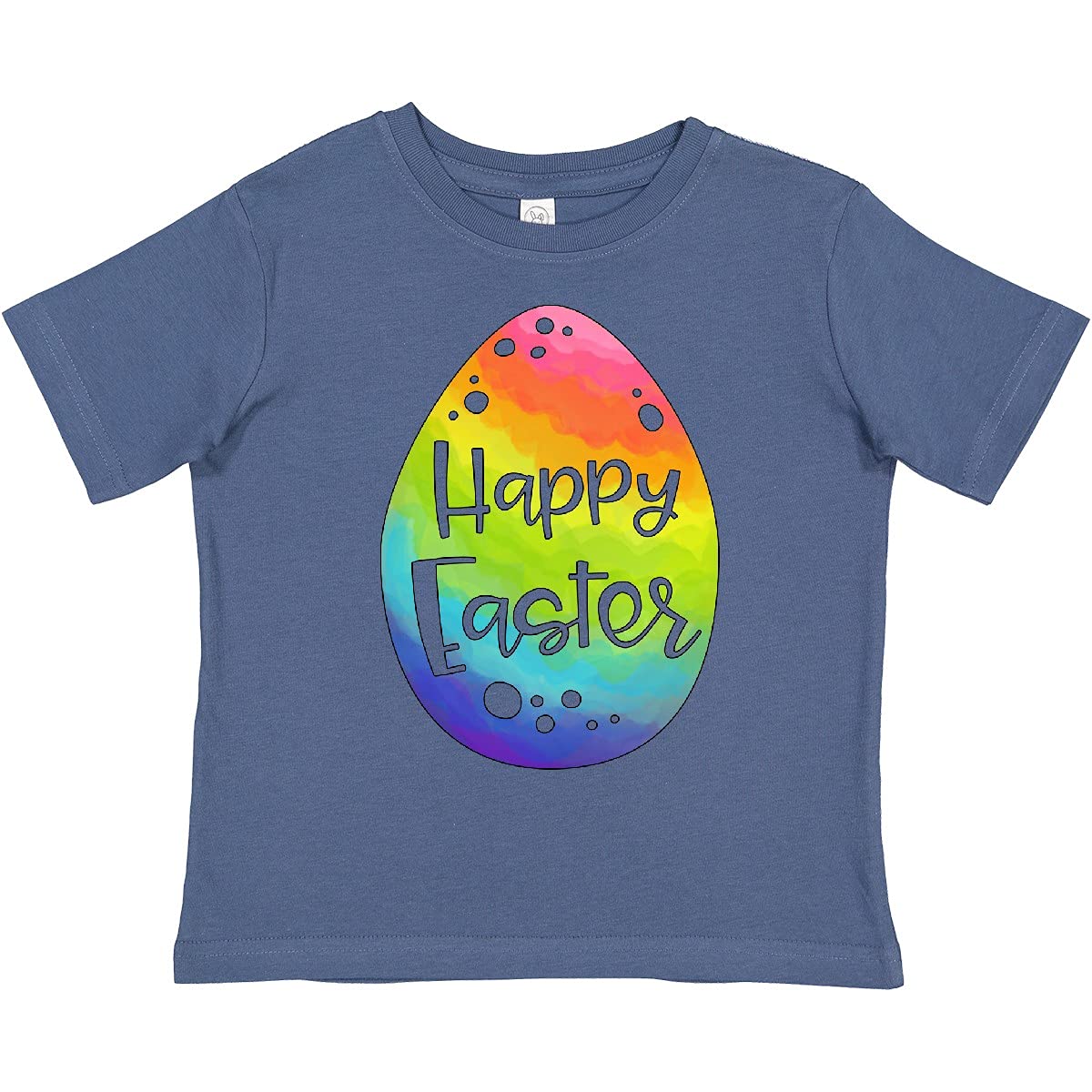 Inktastic Happy Easter Rainbow Easter Egg Toddler T-Shirt - Cute Easter Outfit for Boys & Girls - Perfect for Easter Egg Hunts, Family Photos & Spring Celebrations