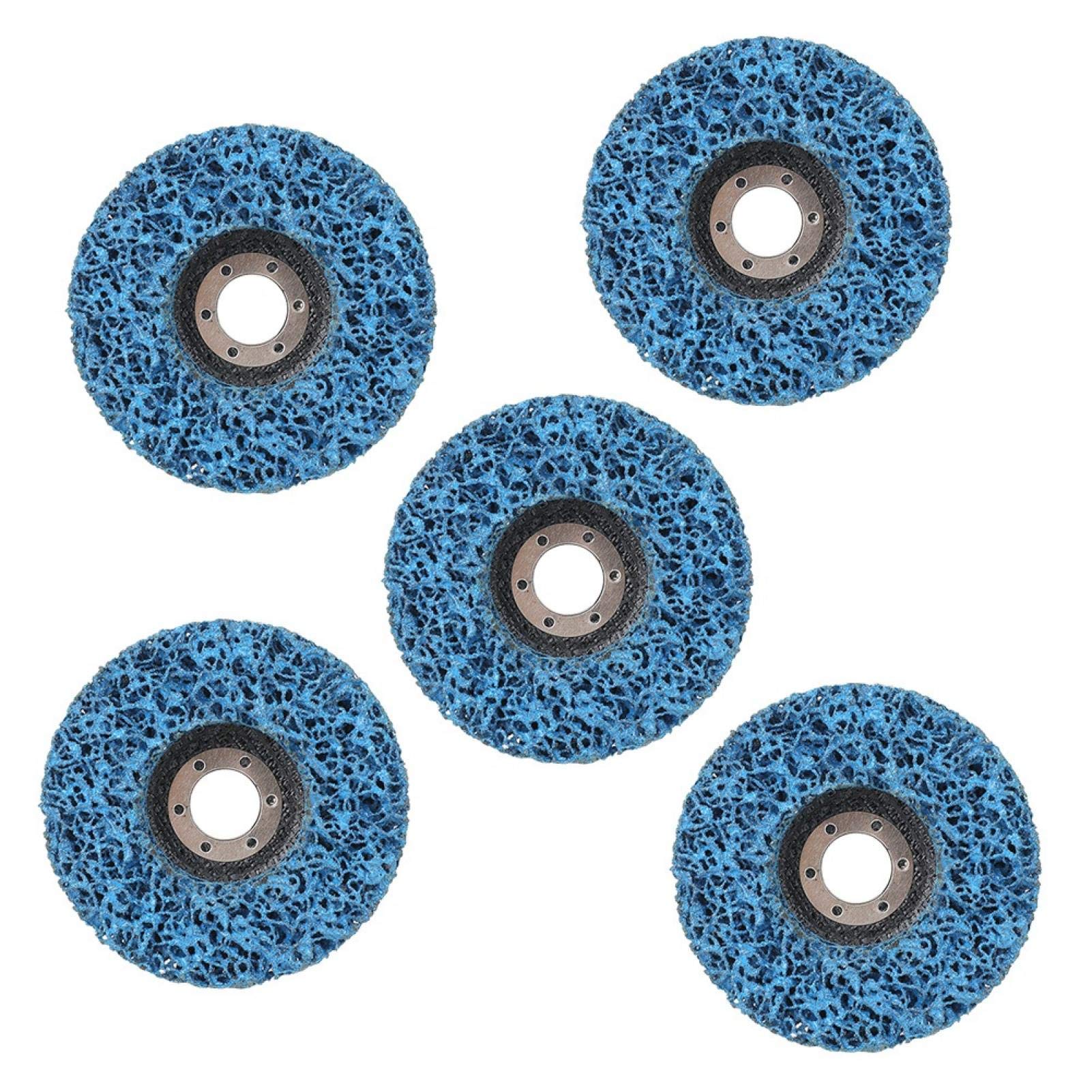 5PCS Blue Strip Discs - High-Quality Stripping & Grinding Wheels for Angle Grinder, Perfect for Metal Cleaning, Rust Removal & Surface Preparation (1001422) - Ideal for DIY Projects, Automotive Repair & Metalworking