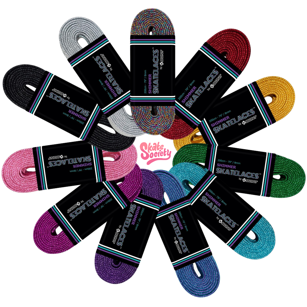 Bont Shimmer Skate Laces 8mm - 79 Inches - Premium Roller Skating & Ice Skating Laces for Speed Skates and Derby Skates - Glitter Laces for Enhanced Performance and Style