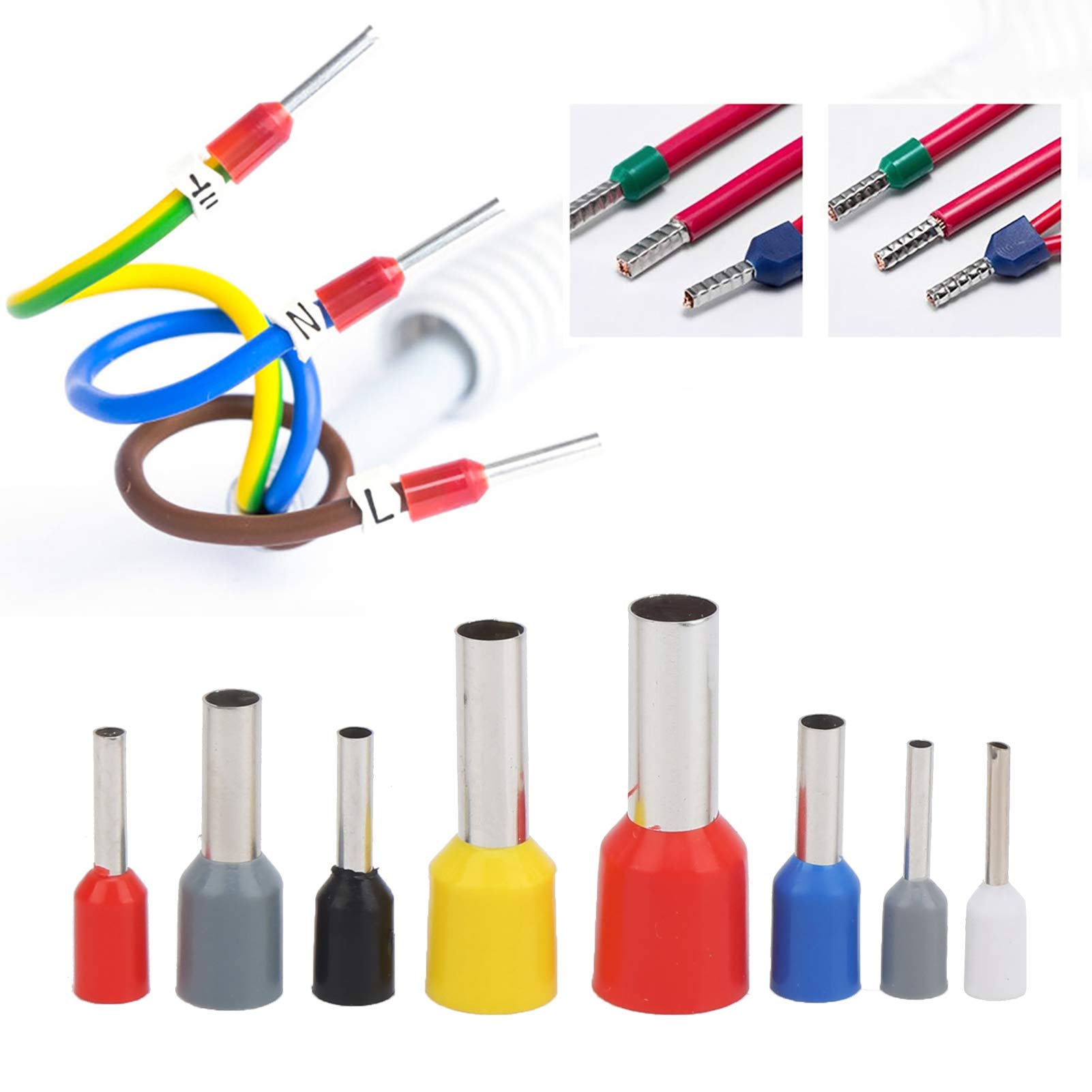Copper Ferrule Wire Crimp Connectors for Wire Rope & Cable - Lightweight, Durable Electrical Terminals - Perfect for DIY Projects, Marine Rigging, and Home Electrical Repairs