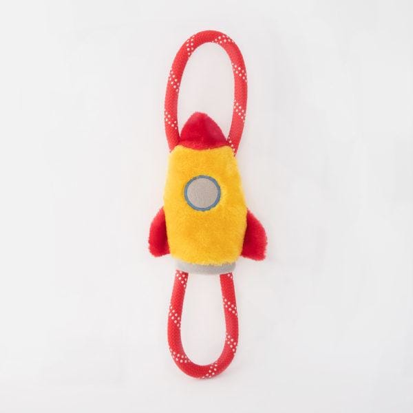 ZippyPaws RopeTugz Spaceship Dog Toy - Durable Interactive Chew Toy for Small & Large Dogs - Perfect for Tug-of-War, Fetch & Outdoor Play