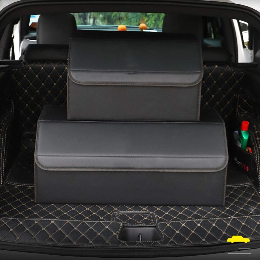Premium Foldable Car Trunk Storage Box - Expandable Leather Organizer for SUV, Sedan & Travel (Medium Size) | Perfect for Road Trips, Grocery Storage & Vehicle Organization
