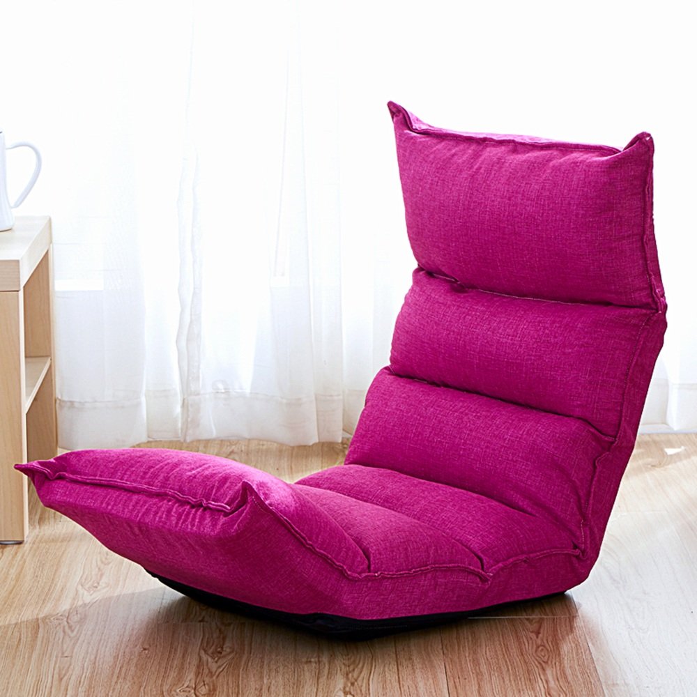 Zhirong Adjustable Floor Chair - 5-Level Reclining Foldable Gaming Chair for Adults, Rose Red - Perfect for Gaming, Meditation, Reading & Small Space Living