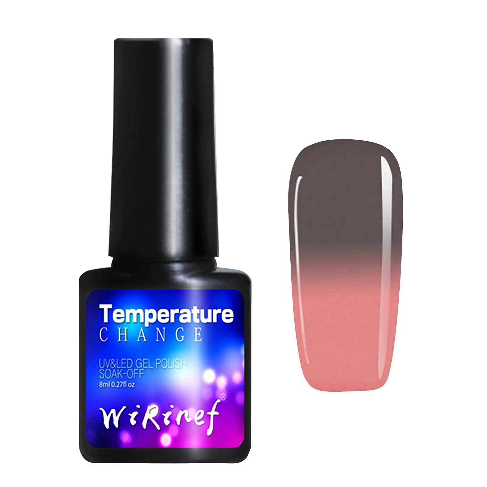 Temperature Change Gel Nail Polish Set - 6 Colors Glitter Nude Soak Off LED/UV Lamp Removable DIY Nail Art Kit for Women - Perfect for Home Manicures, Parties & Gifts