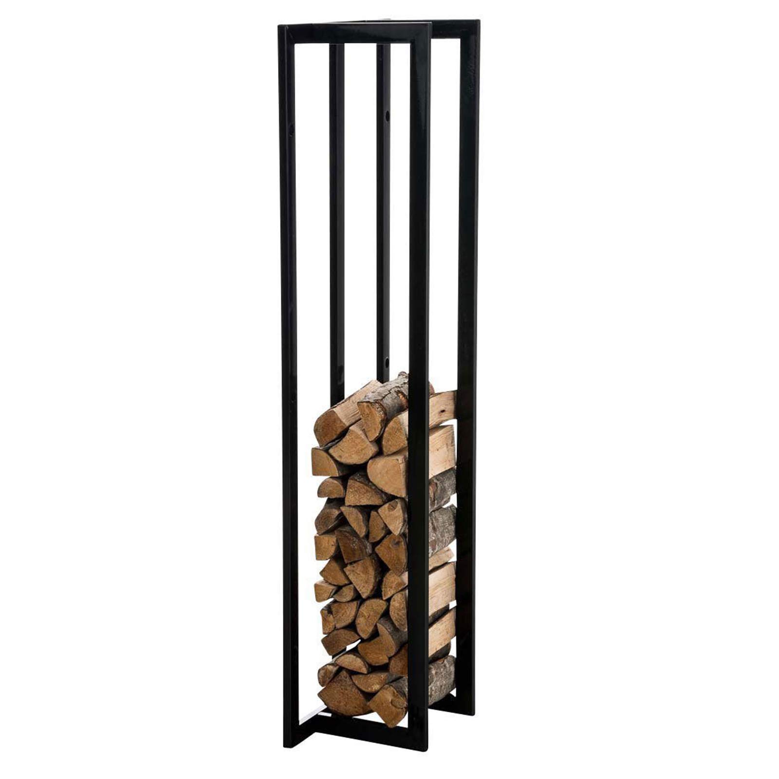 Heavy Duty Outdoor Firewood Storage Rack - Steel Tubular Log Holder for Indoor/Outdoor Fireplace - Perfect for Patio, Deck, Backyard & Camping Use