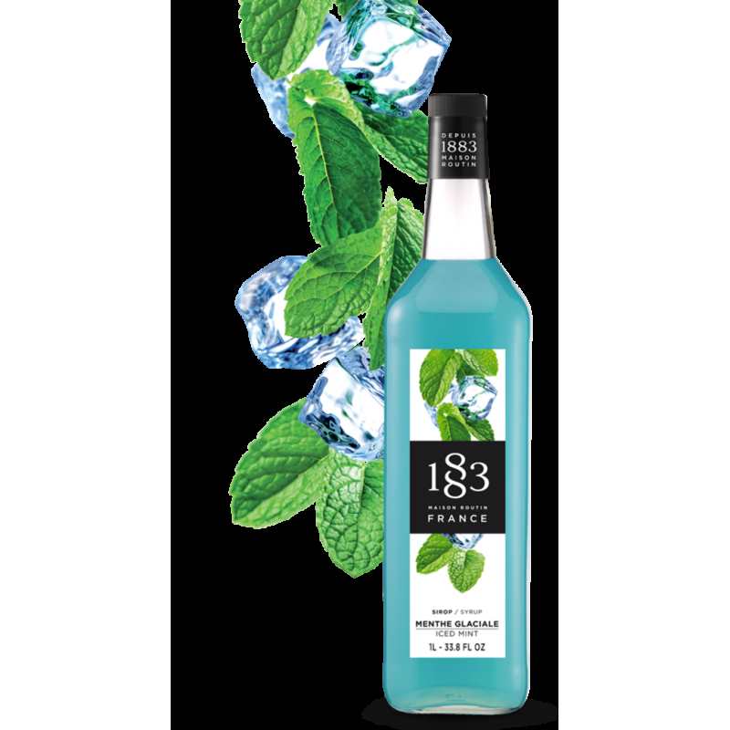 1883 Iced Mint Syrup - 1L Glass Bottle for Cocktails, Mocktails & Desserts | Premium Mint Flavor for Drinks & Baking