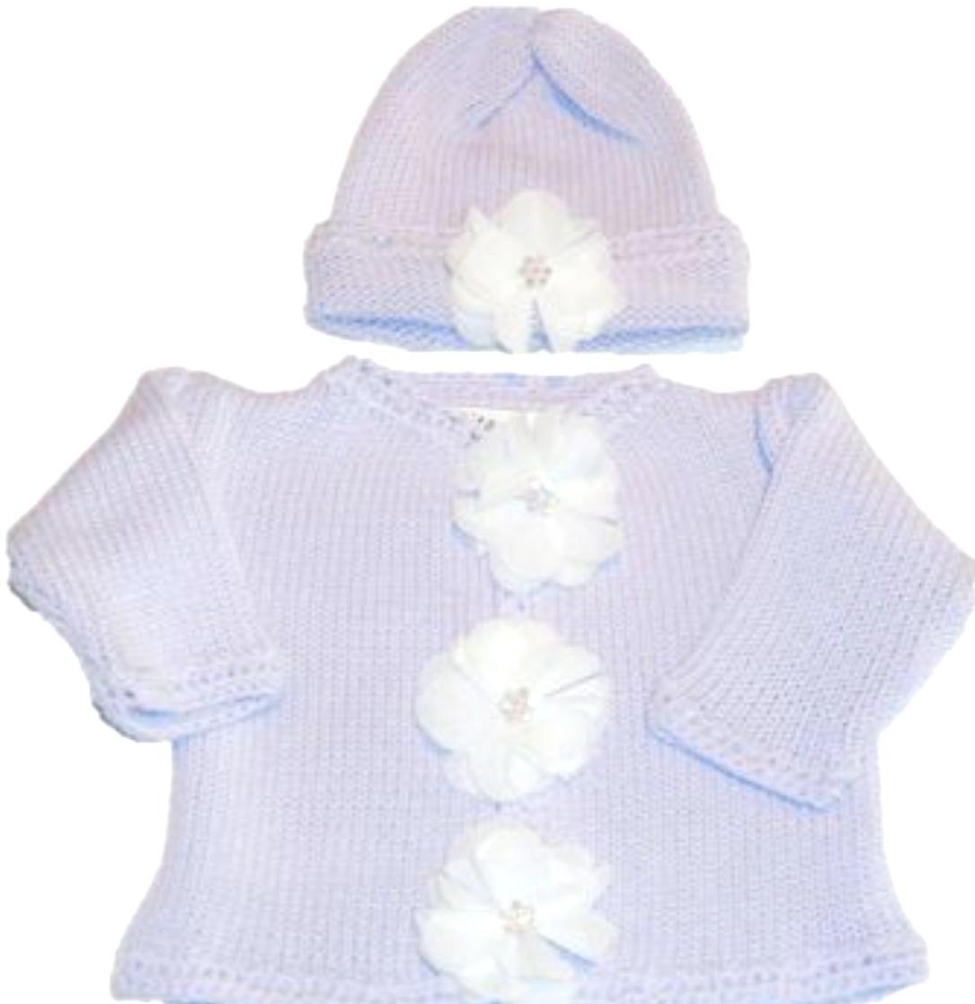 Elegant Mauve Knitted Crochet Cotton Cardigan & Hat Set with Rhinestone Flower - Cozy Winter Outfit for Women, Perfect for Casual Wear, Parties & Photo Shoots