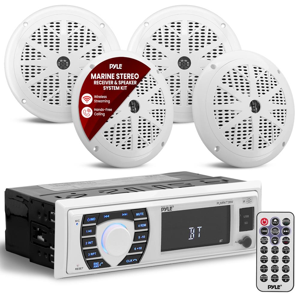 Waterproof Marine Bluetooth MP3 Stereo Speaker Kit - High-Quality Audio for Boats, Pools & Outdoor Adventures