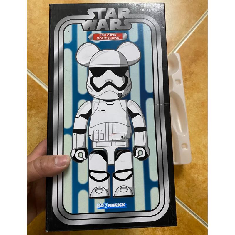 Bearbrick First Order Stormtrooper 400% White Vinyl Collectible Figure - Star Wars Movie Merchandise for Display & Home Decor