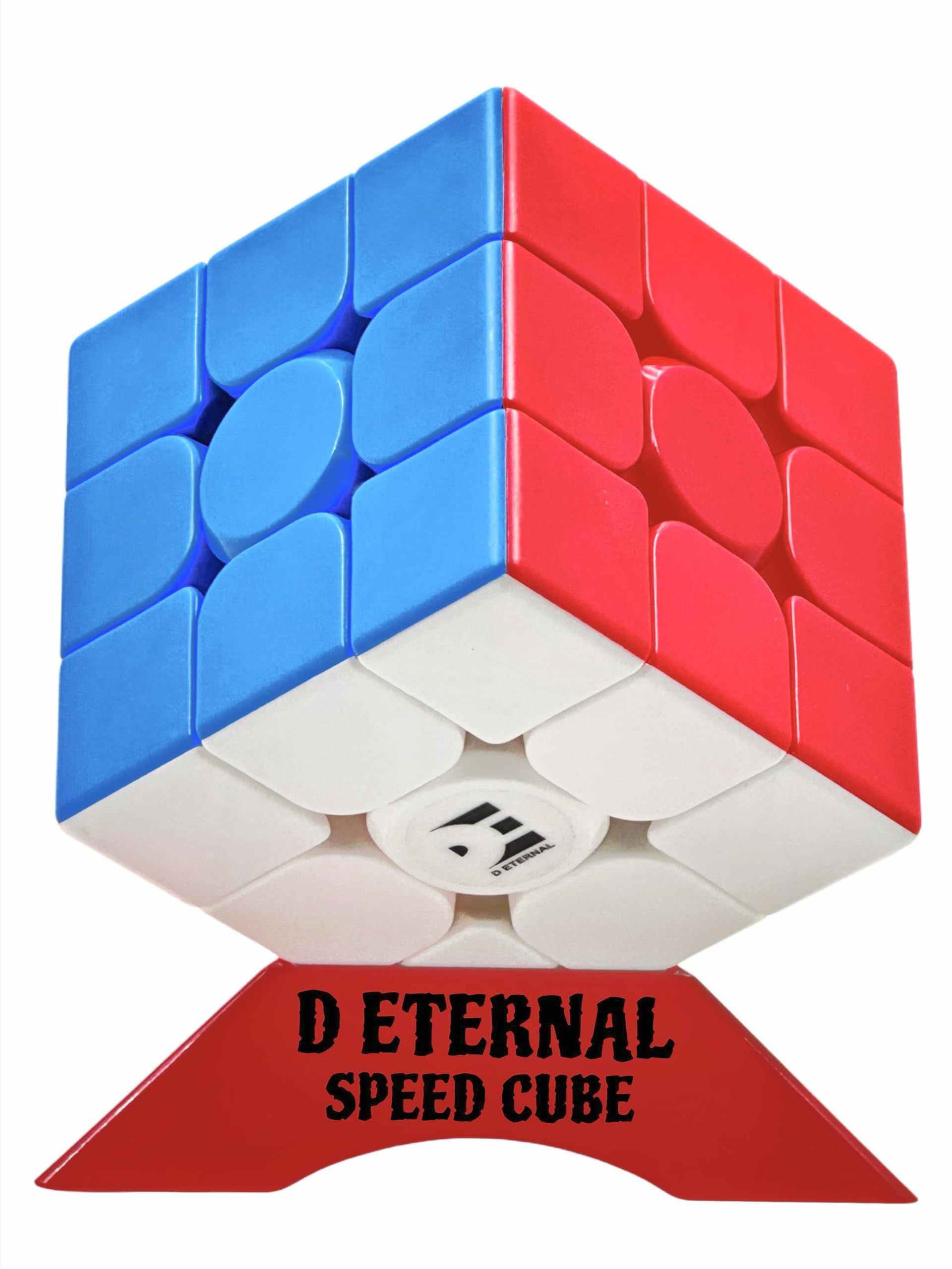 D ETERNAL 3x3 Speed Cube - Stickerless Magic Puzzle Game Toy for Kids & Adults | High-Speed Smooth Turning | Includes Cube Stand (Multicolor) | Perfect for Speedcubing, Brain Training & Gift Giving