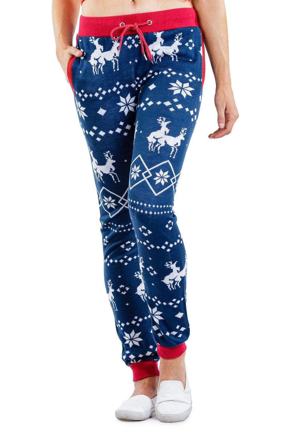 Tipsy Elves Women's Christmas Flannel Pajama Pants - Cozy Holiday Lounge Joggers with Elastic Waist for Gift Giving, Family Matching & Festive Sleepwear