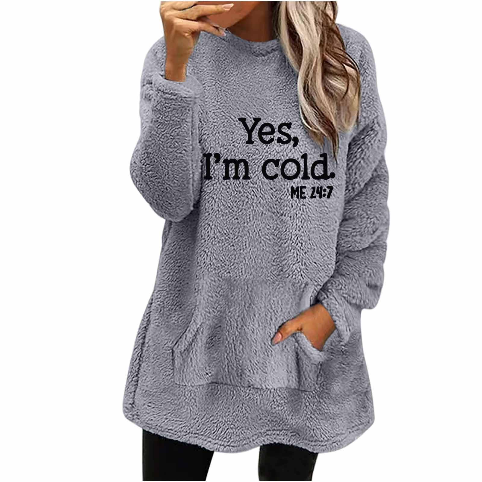Women's Fleece Hoodie - Sherpa Plush Pullover with Pockets for Winter Warmth & Lounge Wear