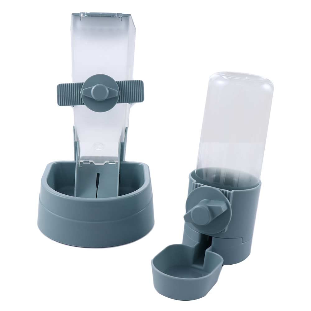 Automatic Hanging Pet Food and Water Dispenser - 2 Pack Blue Dog Cat Bowl for Crate, Cage, Small Animals - Perfect for Travel, Kennels & Home Use