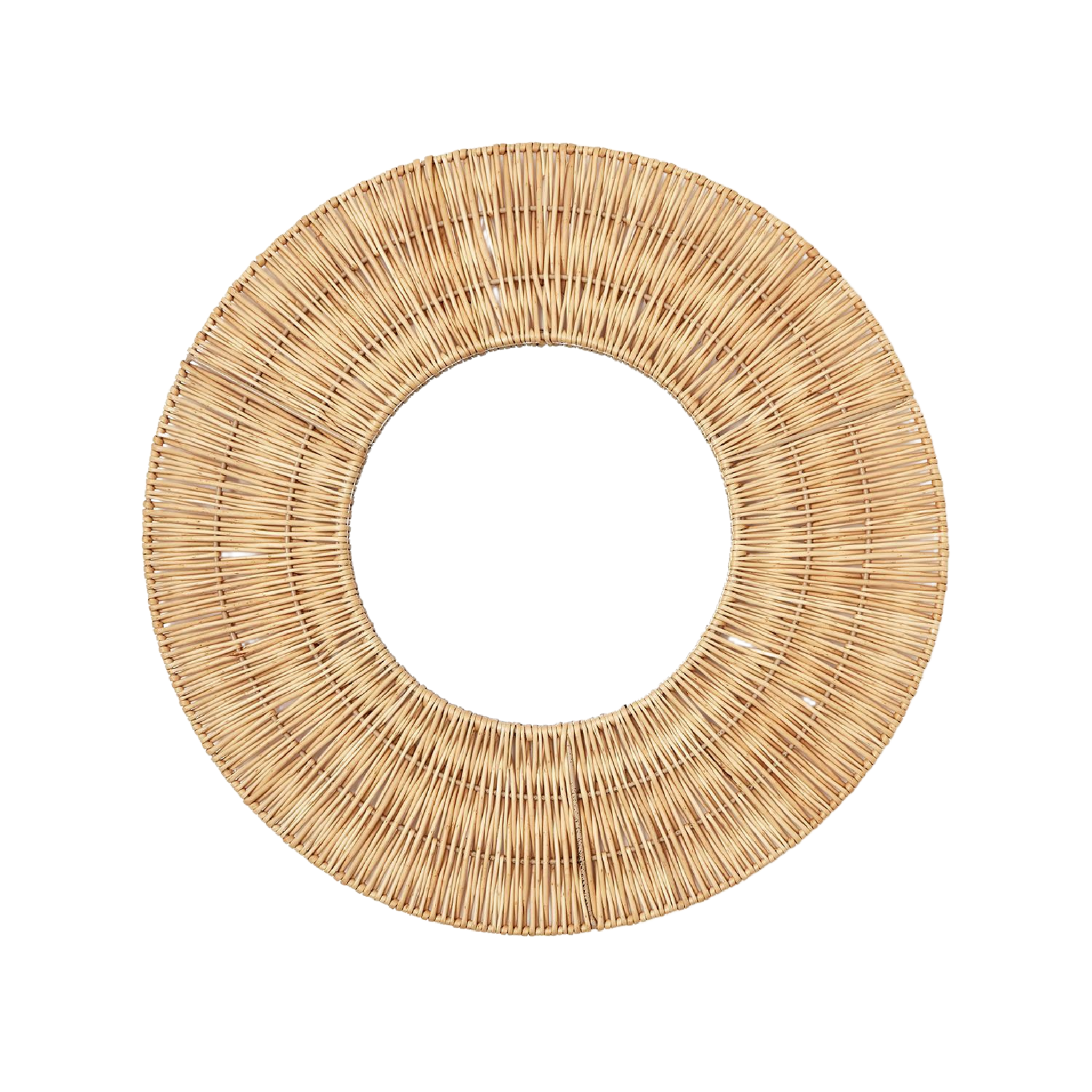 Handmade Wicker Round Wall Mirror - Natural Boho Decor for Bedroom, Living Room & Bathroom