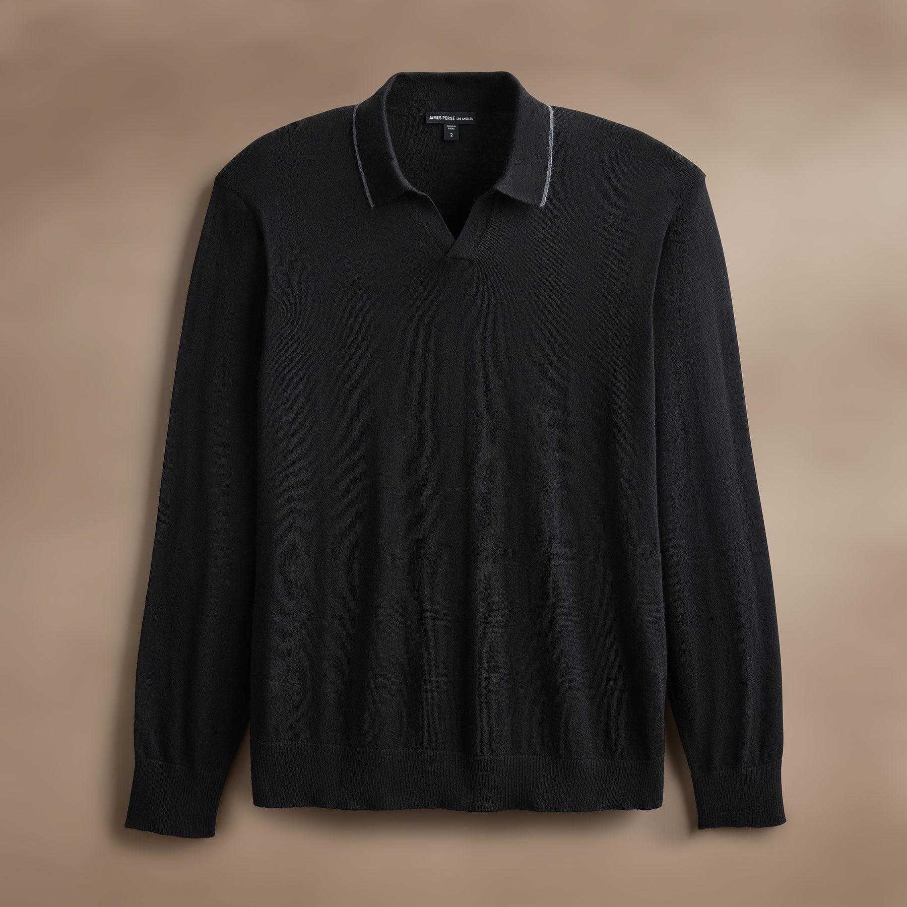 Premium Ultrafine Cashmere Tipped Open Polo Shirt for Men - Soft & Luxurious Black/Charcoal - Perfect for Business Casual & Smart Office Wear