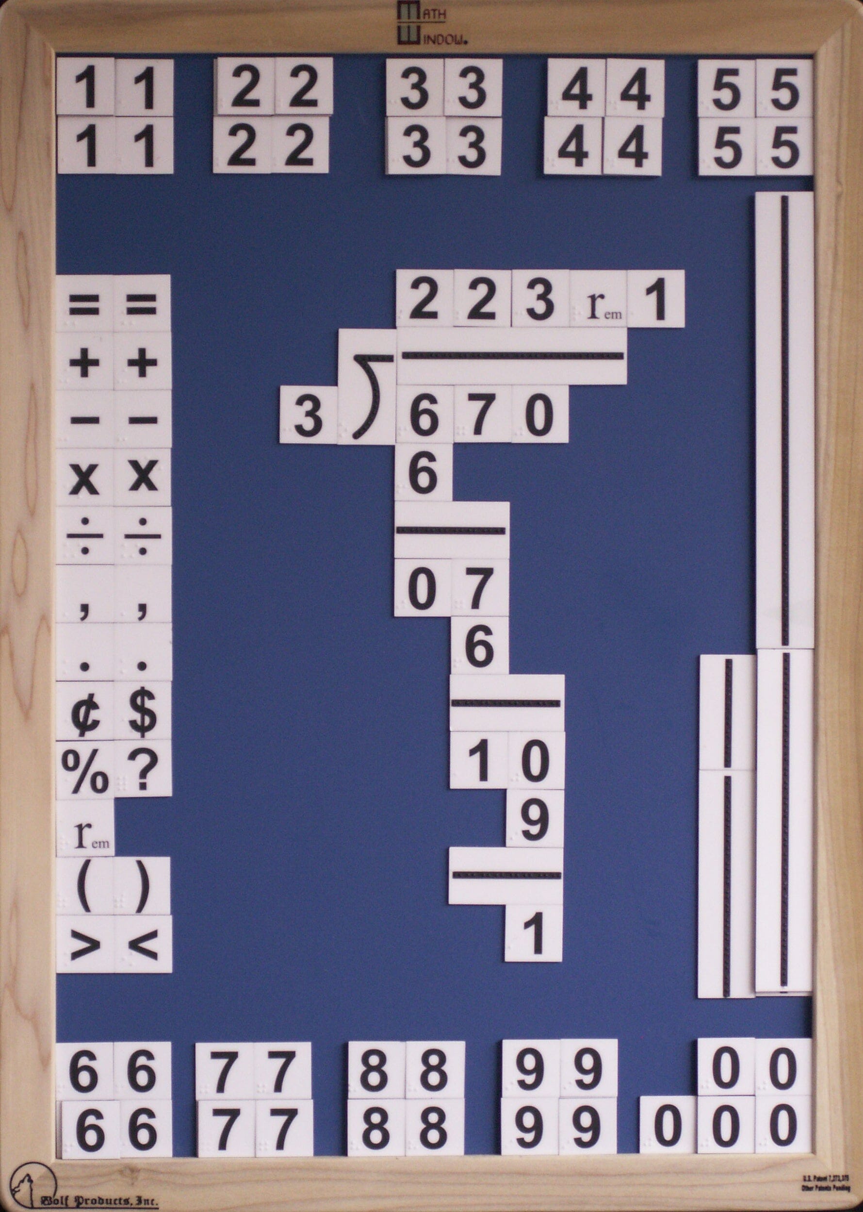 Large Print Basic Math Kit for Visually Impaired Students - UEB Braille Learning Tools for Classroom & Home Education