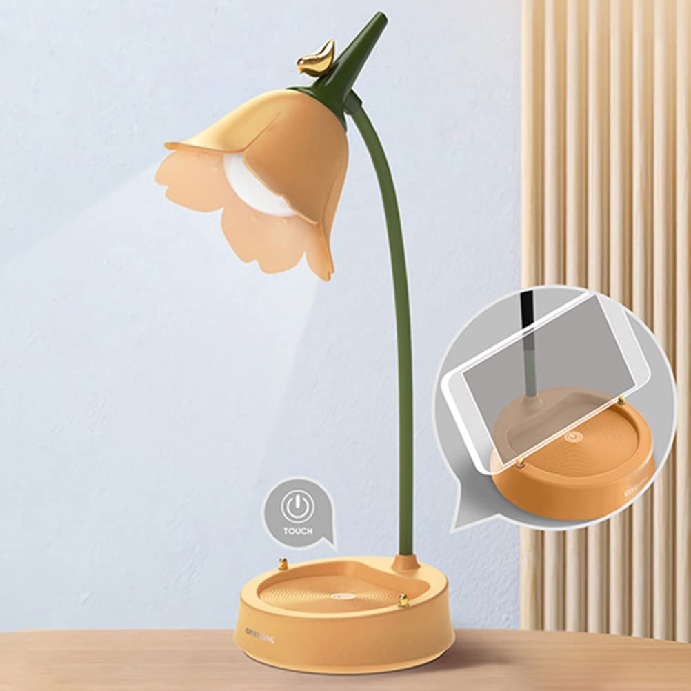 1Pc Flower LED Desk Lamp - Kawaii Cute Touch Sensor Table Lamp with 3 Color Modes & Stepless Dimming - Perfect for Bedroom, Office, Study and Gift Giving