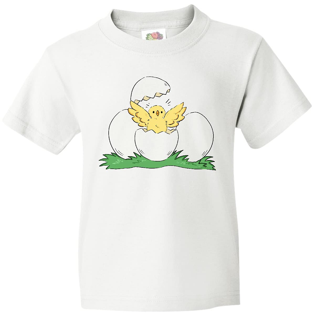 Inktastic Cute Chick Hatching from Egg Youth T-Shirt - Fun Easter Egg Design for Kids, Boys & Girls - Perfect for Easter Celebrations, Spring Parties & School Events