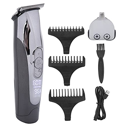 Professional Electric Hair Clipper & Trimmer - LCD Display Hair Cutting Kit with ABS & Stainless Steel Blades, 2-in-1 Cordless Design for Men's Grooming, Home Barber & Salon Use - Perfect for DIY Haircuts, Beard Trimming & Styling