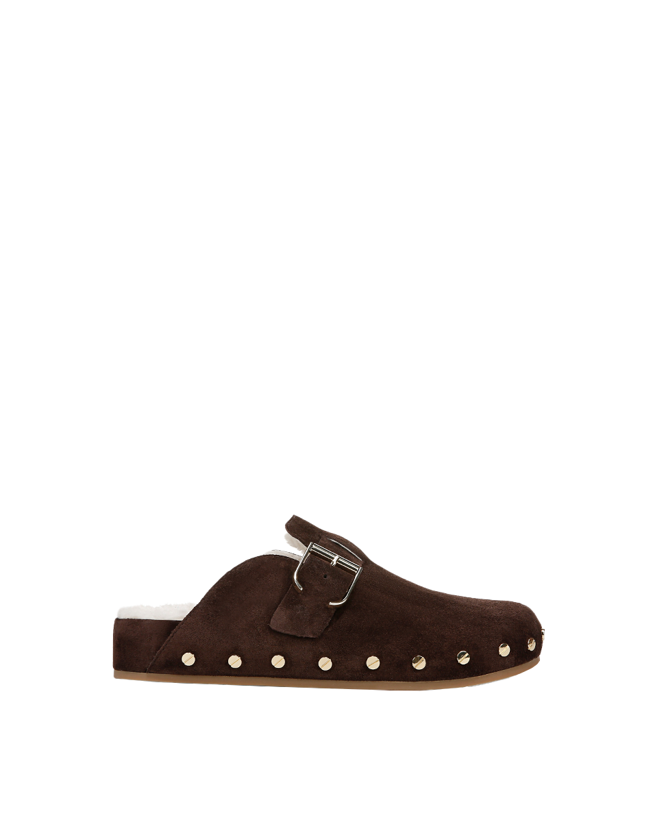 Women's Cozy Fern Shearling Clog Slippers - Warm Winter House Shoes for Indoor Comfort & Relaxation at Home