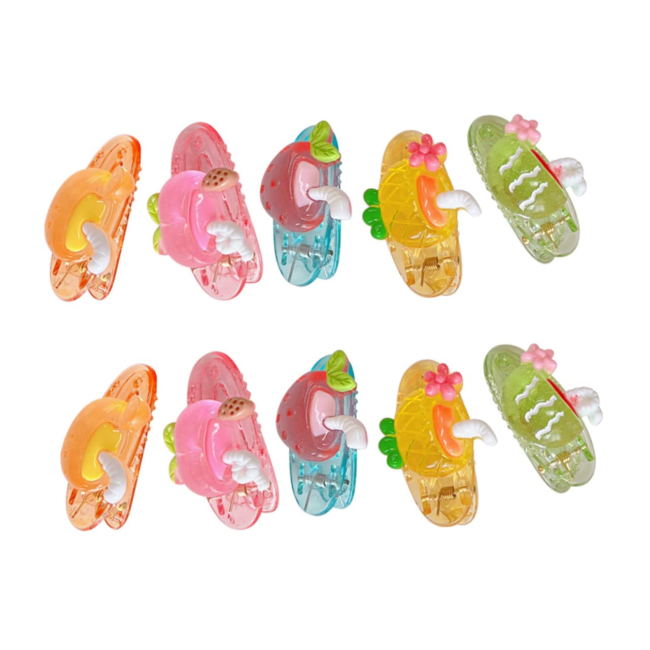 FOMIYES 10pcs Women's Hair Barrettes - Mini Side Hair Clips with Fruit Patterns (Watermelon Style) for Girls & Women | Perfect for School, Work, Parties & Everyday Use