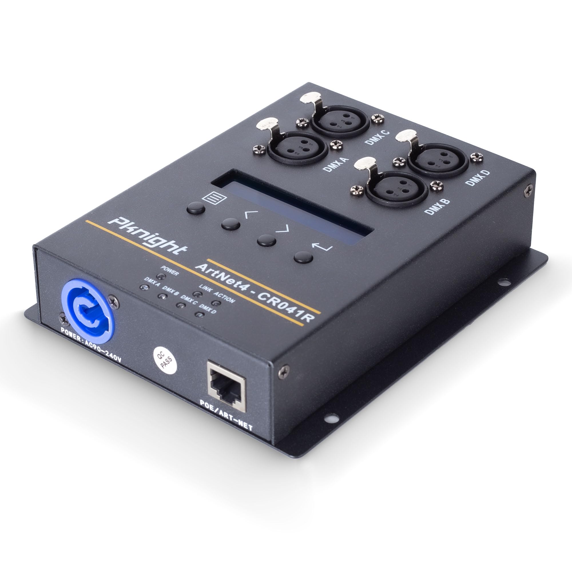 Bi-Directional ArtNet DMX 2048 Ethernet Lighting Controller - 4 Universe, Truss Mountable, PoE Supported (CR041R) for Stage Lighting, Theater Shows & DJ Events