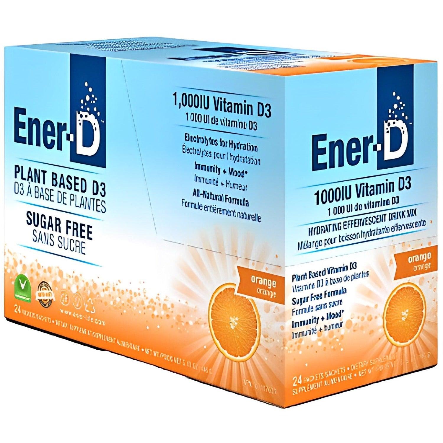 Ener Life Ener D Vitamin D3 1000 IU Orange Flavor Chewable Tablets - 24 Pack | Immune Support & Bone Health Supplement for Adults & Kids | Perfect for Daily Wellness Routine