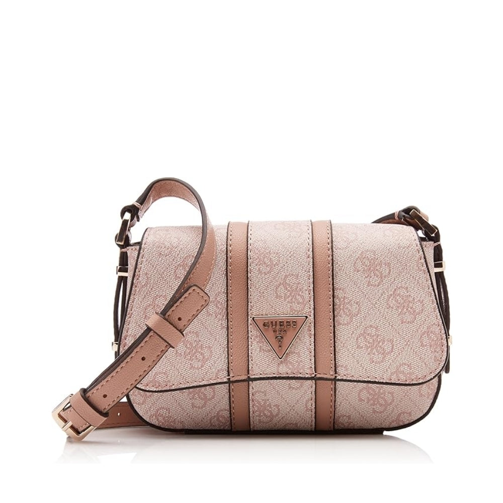 Dusty Rose Logo Noreen Mini Crossbody Flap Bag for Women | Stylish Small Shoulder Purse | Perfect for Date Night, Shopping & Travel