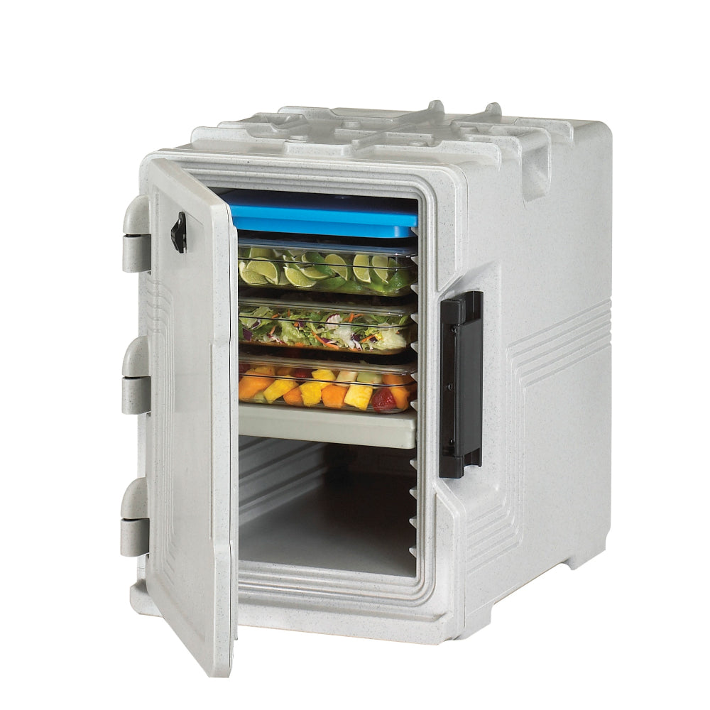 Cambro UPCS400480 6-Pan Insulated Food Carrier - Speckled Gray Front Loading Ultra Pan Carrier 18