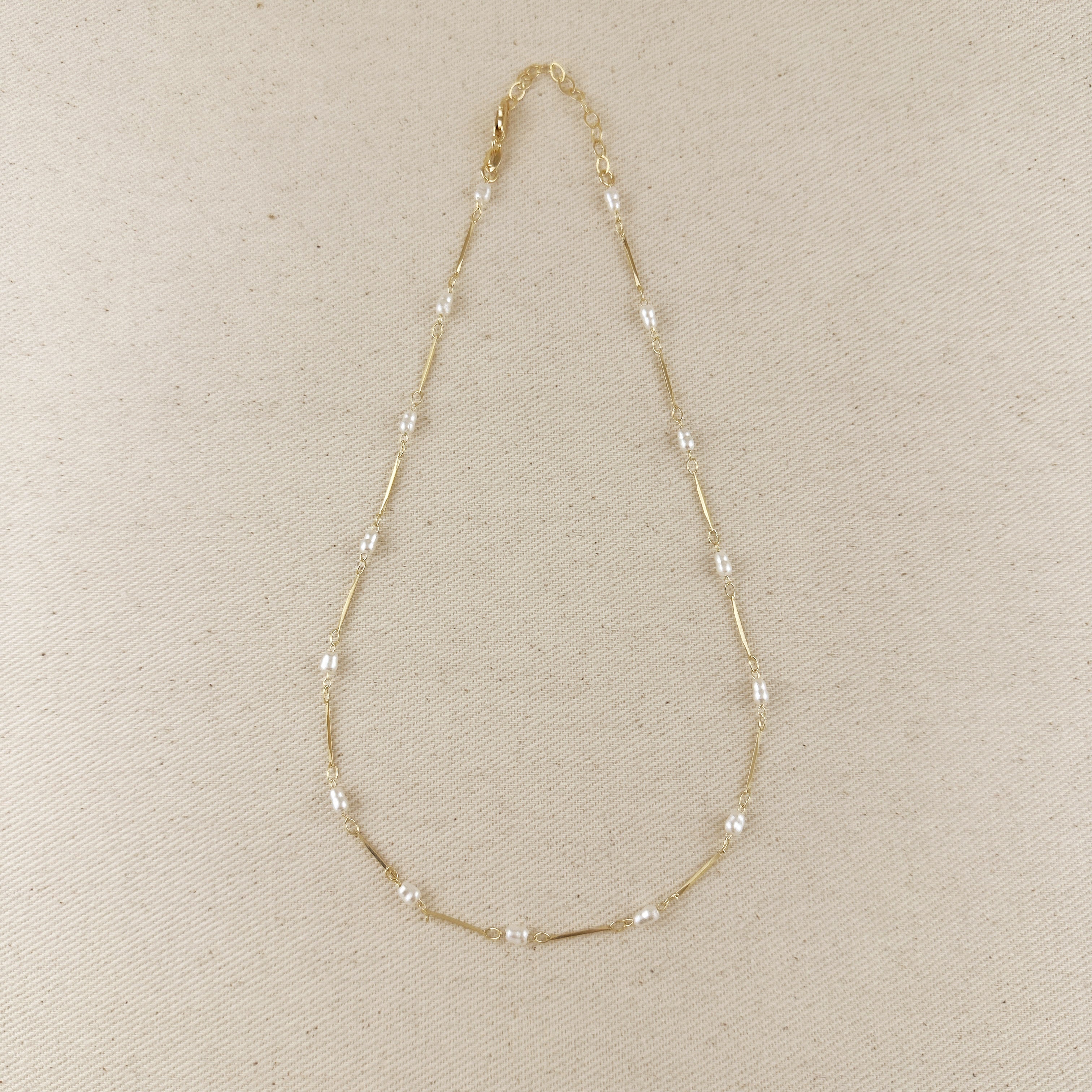 18K Gold Filled Pearl Bead & Straw Necklace - Elegant Layered Statement Jewelry for Women | Perfect for Weddings, Parties & Everyday Wear