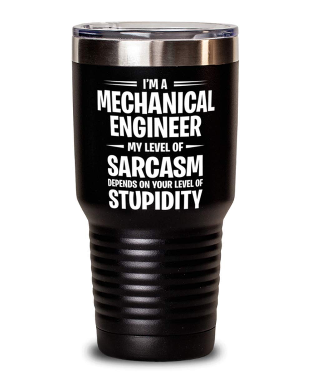 Funny Birthday Gifts for Mechanical Engineers - Unique Sarcasm Travel Coffee Mug - Thoughtful Presents for Coworkers, Men & Women - Perfect for Office, Work & Engineering Humor