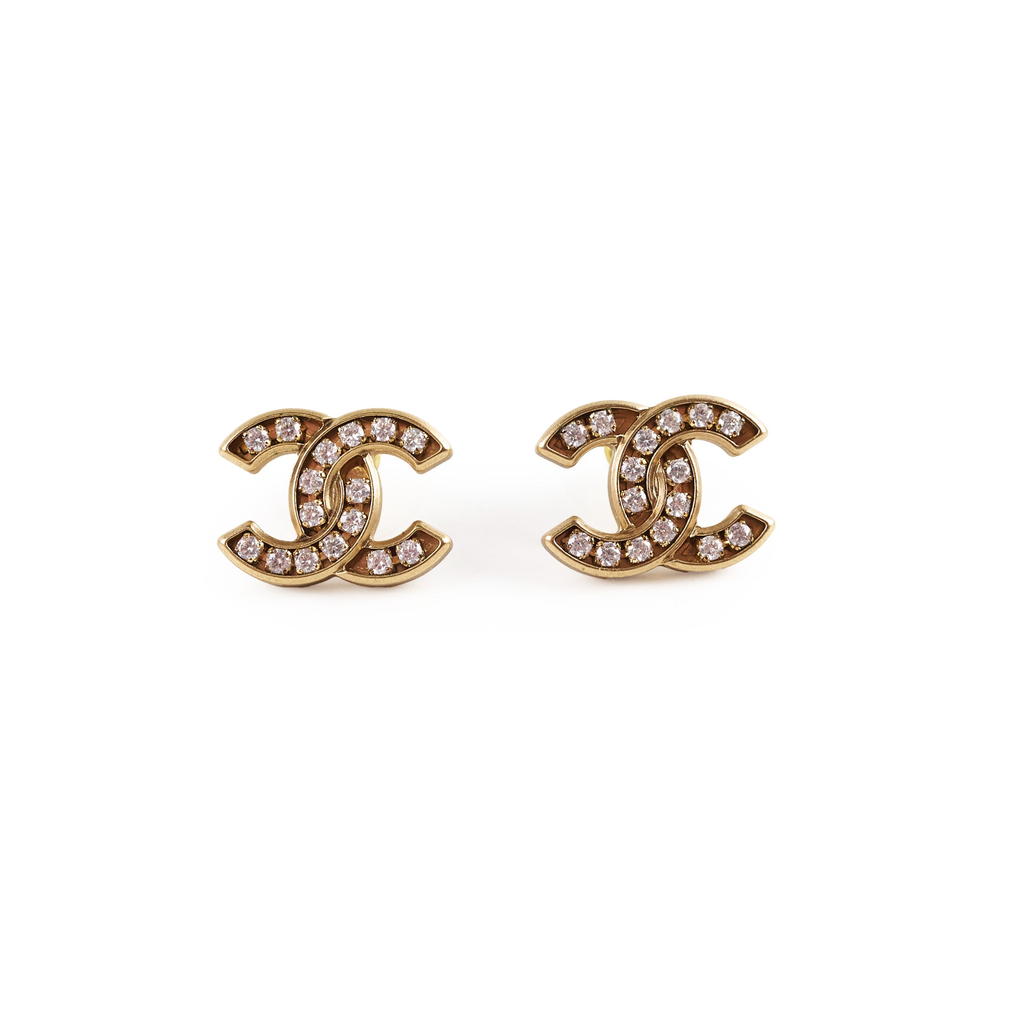 Chanel CC Logo Crystal Stud Earrings - Luxury Fashion Jewelry for Women, Perfect for Parties, Weddings & Special Occasions