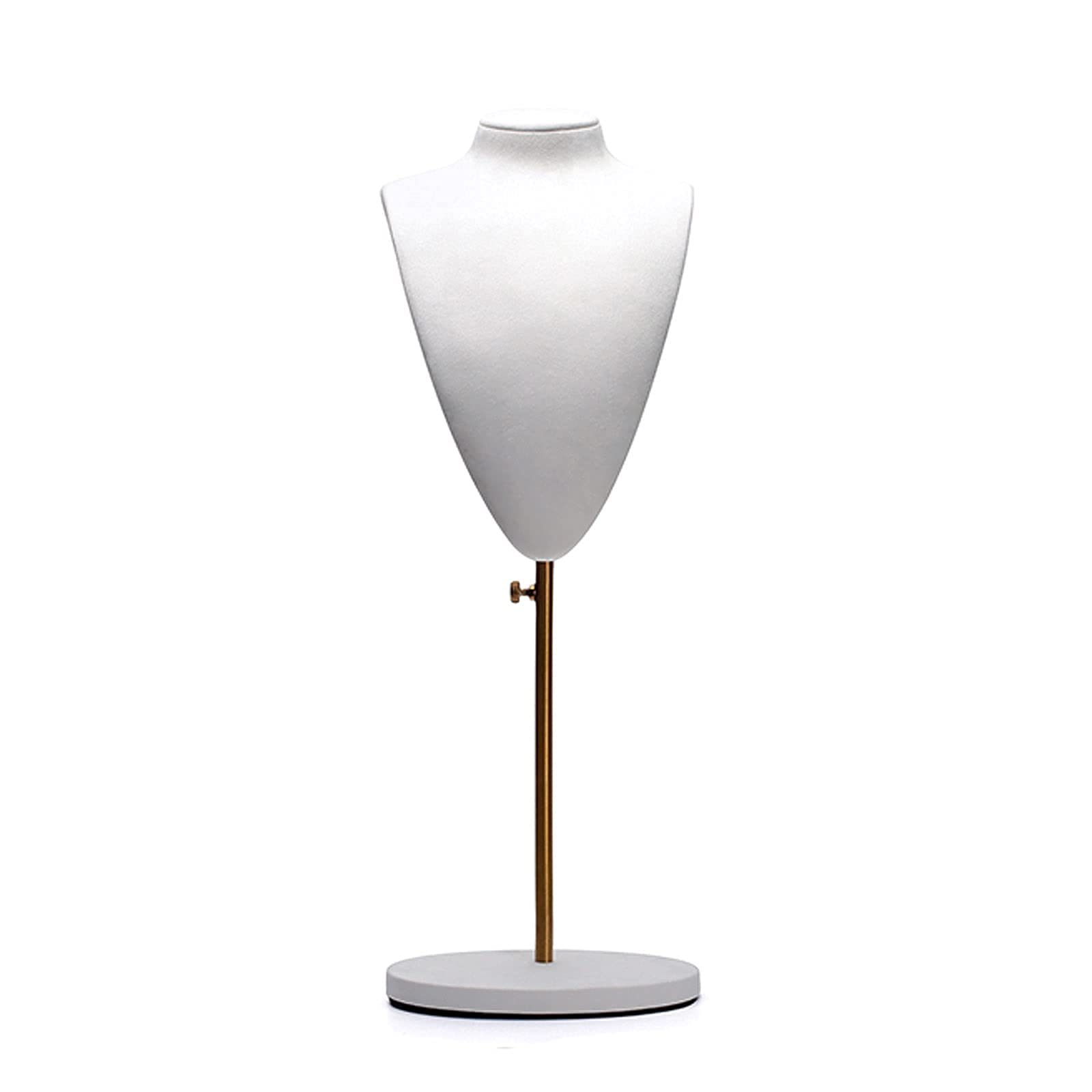 Elegant Velvet Necklace Jewelry Display Stand - White Large Jewelry Bust Model for Necklace Storage & Decoration | Perfect for Home Dresser, Shelves & Jewelry Store Display