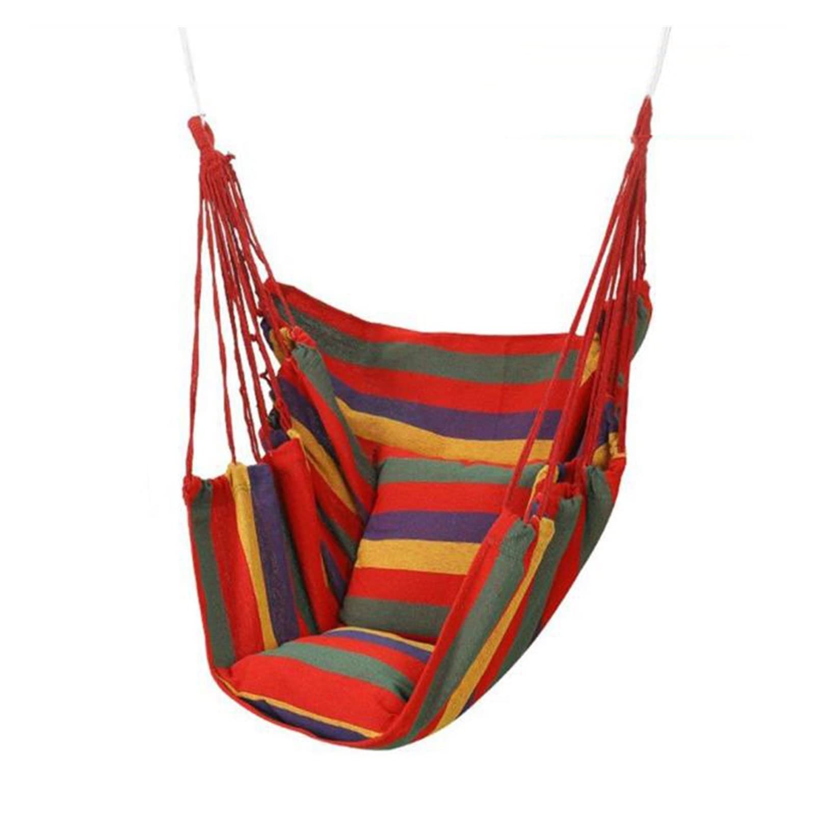 TOMYEUS Red Hammock Chair - Portable Hanging Swing for Indoor & Outdoor Use - Perfect for Camping, Bedroom, Patio, and Travel - Comfortable for Adults and Kids - Lightweight Leisure Camping Equipment