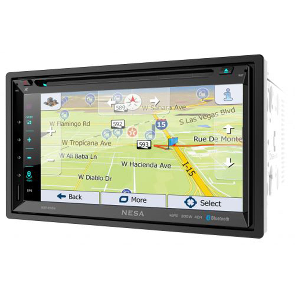 NESA NSP 652N 2 DIN Car Stereo with GPS Navigation & Android Auto - Bluetooth Multimedia Receiver for Hands-Free Calling & Music Streaming | Perfect for Road Trips & Daily Commutes