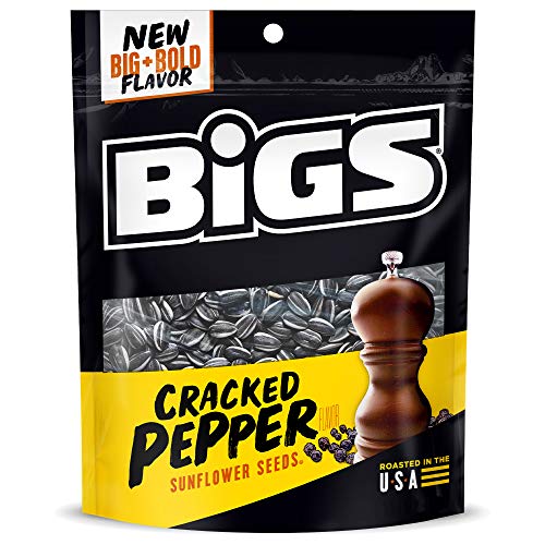 BIGS Cracked Pepper Sunflower Seeds – Keto Friendly, Low Carb Snack – 5.35 oz Resealable Bag – Perfect for On-the-Go, Work, Hiking & Sports