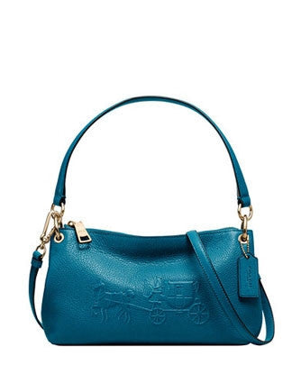 Coach Embossed Horse & Carriage Charley Leather Top Handle Crossbody Bag - Stylish Women's Shoulder Purse for Work, Travel & Everyday Use