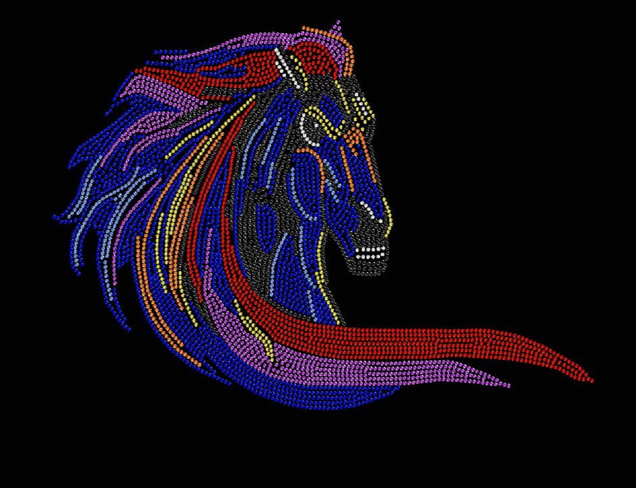 4500pcs Rainbow Horse Rhinestone Iron-On Transfer for T-Shirts & DIY Apparel - Perfect for Custom Clothing, Costumes, and Craft Projects