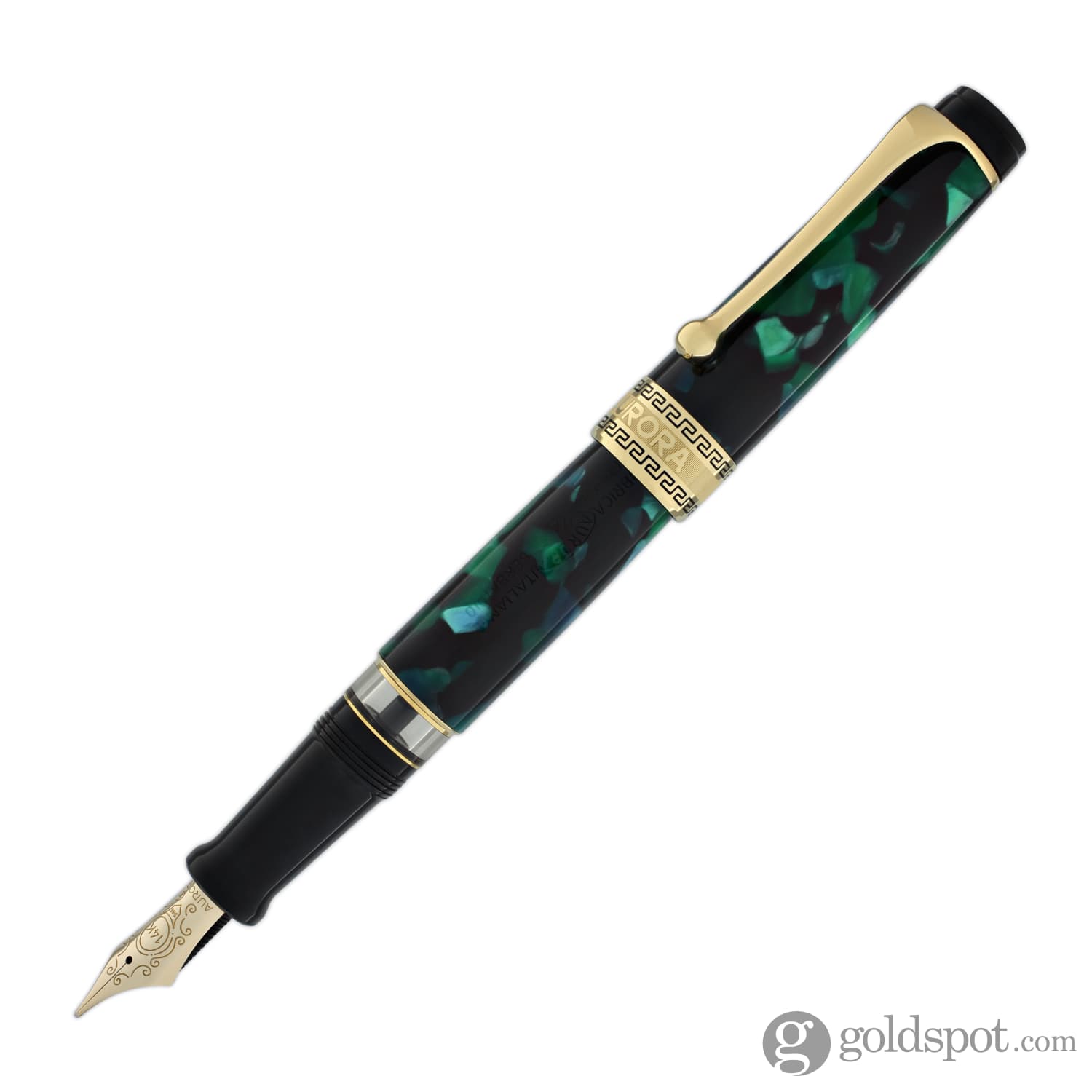 Aurora Optima Auroloide Fountain Pen - Emerald Green with 14K Gold Nib | Luxury Writing Instrument for Professionals & Collectors | Perfect for Signatures, Calligraphy & Gifts