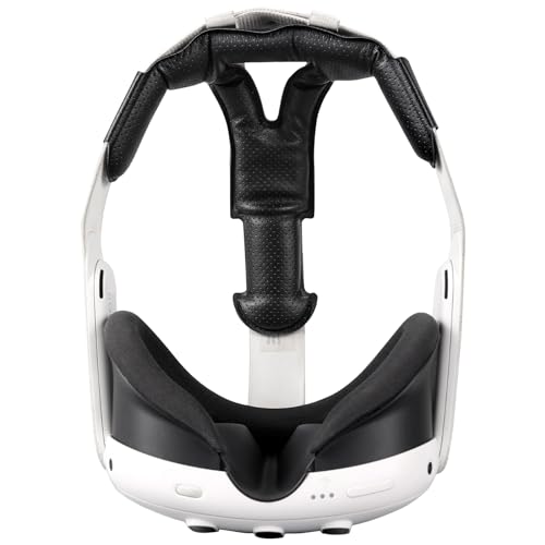 Oculus Quest 3 Head Strap Pad - Premium PU Leather VR Headband Replacement for Enhanced Comfort & Support - Black - Ideal for Long Gaming Sessions & VR Experiences