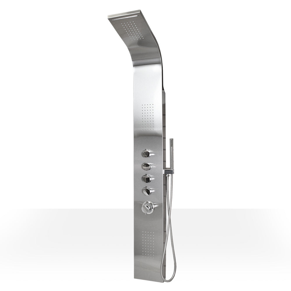 S9402 Luxury 8-Function Rainfall Shower Panel System with Adjustable Jets, Handheld Spray & LED Light - Perfect for Spa-Like Bathroom Upgrade & Relaxing Shower Experience