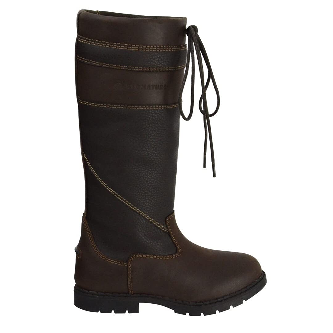 Hy Children's Signature Leather Cowboy Boots for Kids - Brown (Toddler Size 3) - Perfect for Western Rodeo, Country Dance & Outdoor Play