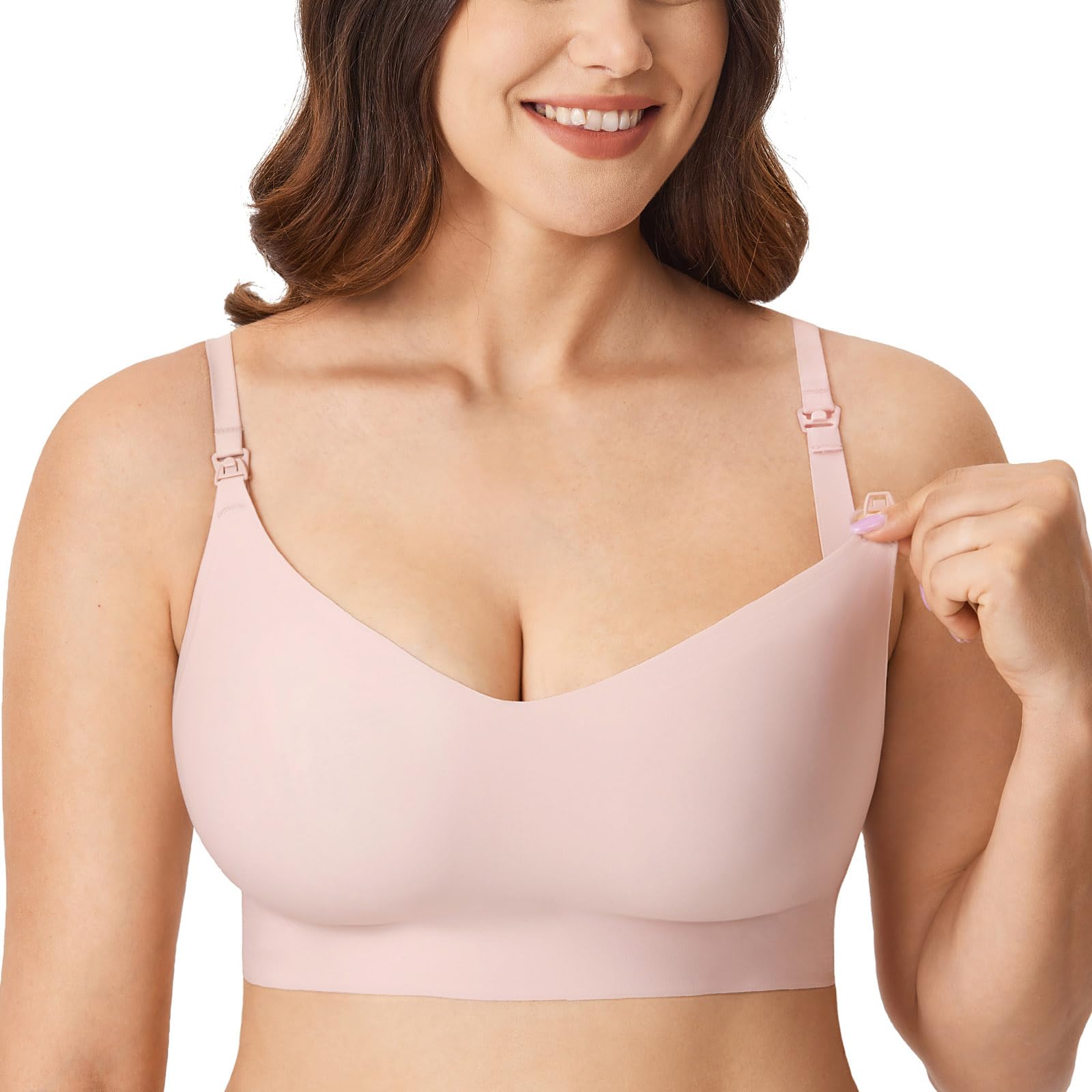 MOMANDA Women's Nursing Bras - Seamless Wireless Maternity Bra for Breastfeeding & Pregnancy, Comfortable Sleep Bralette - Perfect for Nursing, Lounging and Postpartum Recovery