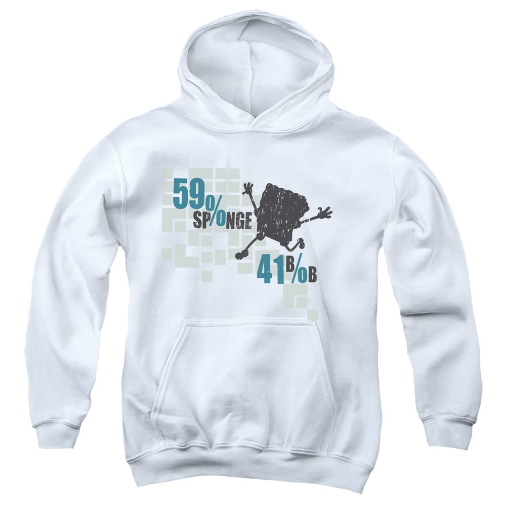 LOGOVISION Spongebob Hoodie - 59% Sponge, 41% Bob Design - Unisex Youth Pullover Sweatshirt | Perfect for Casual Wear, School, and Cartoon Fans