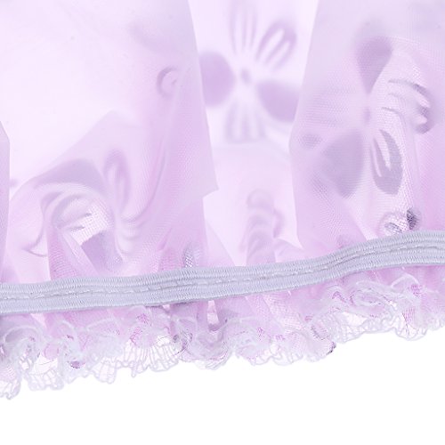 GAH 5-Pack Reusable Waterproof Shower Caps for Women - Purple Bathing Hats for Adults | Hair Protection During Shower, Spa & Swimming