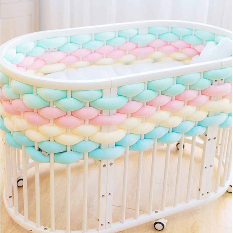 CozyGuard Soft Woven Braid Knot Baby Crib Bumper - Breathable Nursery Bed Rail Protector for Safe Sleeping & Toddler Safety | Perfect for Newborns, Infants & Daycare Use
