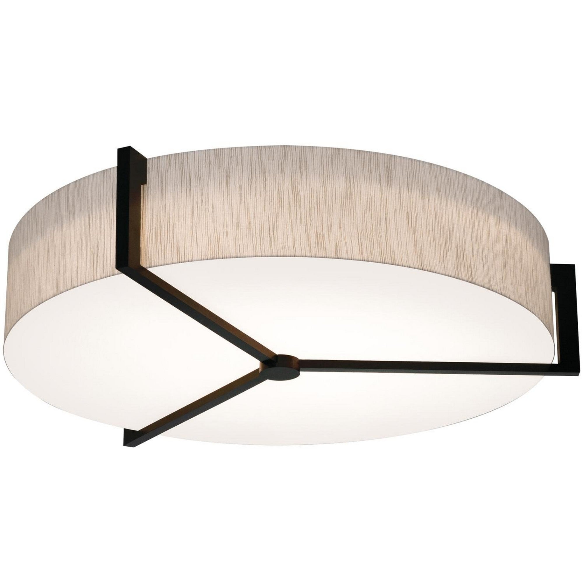 Apex 33 LED Flush Mount Ceiling Light with Motion Sensor & Battery Backup - Jute/Espresso Finish for Bedroom, Hallway & Closet Lighting